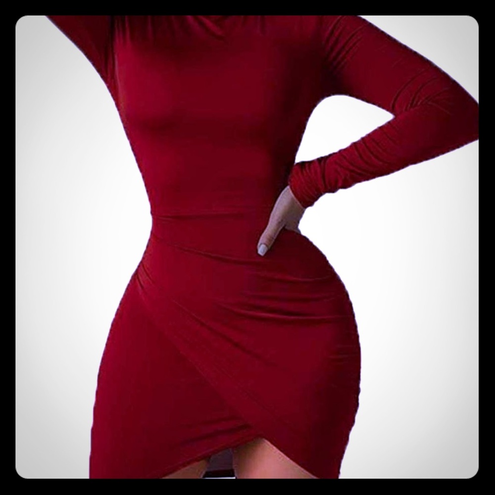 Burgundy wrap dress